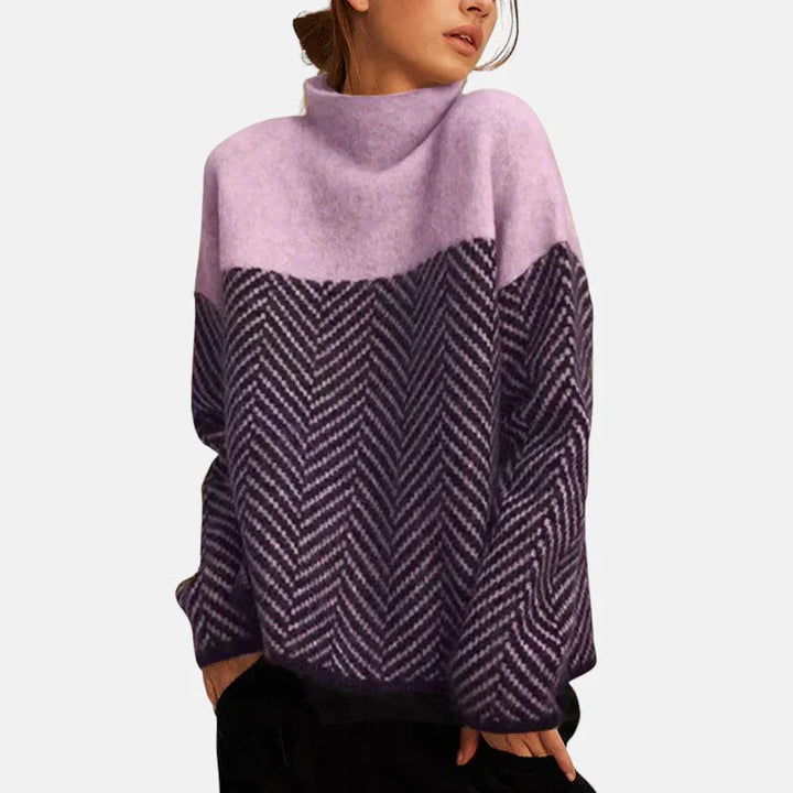 Alice | Herringbone High-Neck Sweater