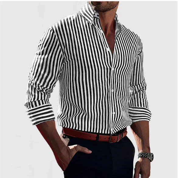 Mormon - Casual Striped Button-Up Shirt