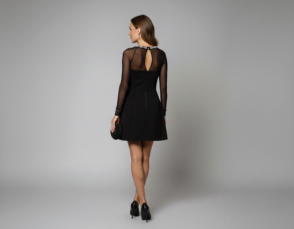 Luna Noir Crystal Mini Dress